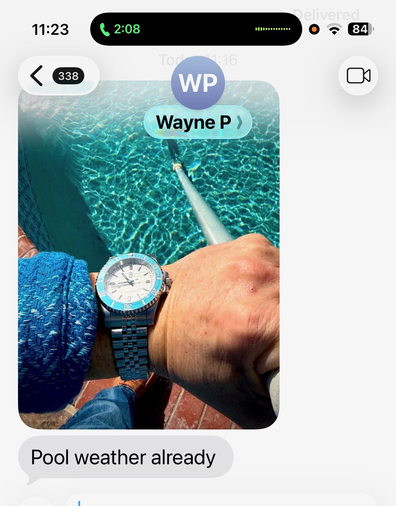 Customer message about their Mr. Eatwell watch