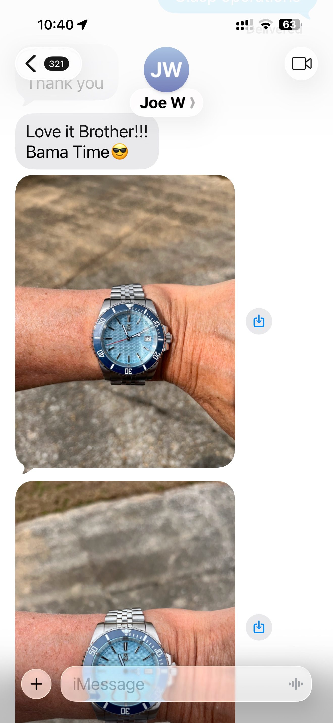 Customer message about their Mr. Eatwell watch