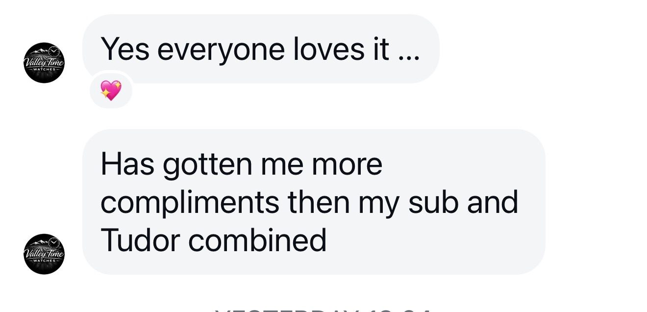 Customer message about their Mr. Eatwell watch